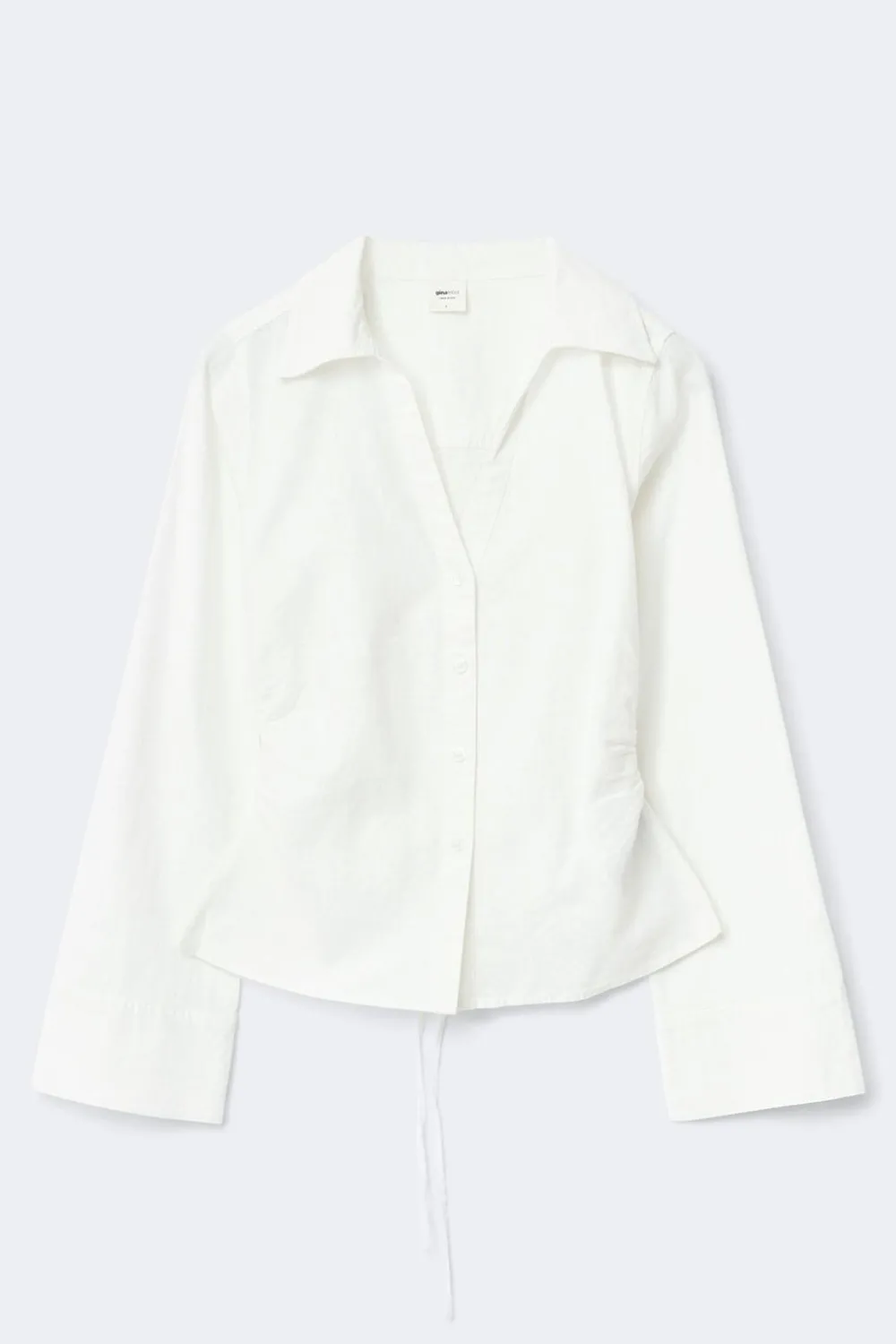 Online Gina Tricot Linen blend shirt Wit