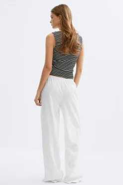 New Gina Tricot linen blend trousers Wit