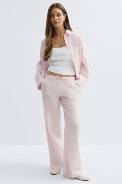 Outlet Gina Tricot Linen blend trousers Roze