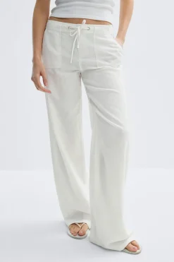 Online Gina Tricot Linen blend trousers Wit