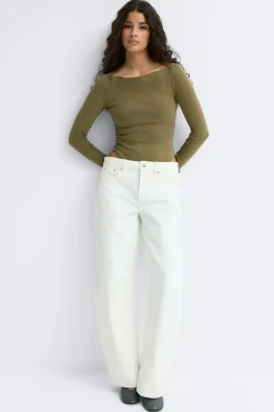 Sale Gina Tricot Long sleeve body Groen