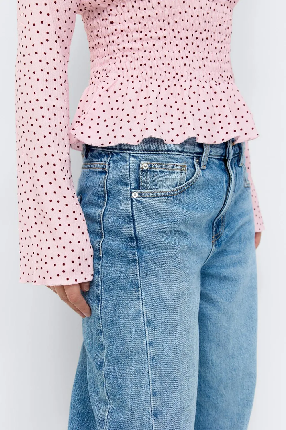 Sale Gina Tricot Long sleeve smock top Roze
