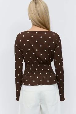 Gina Tricot Long sleeve smock top Wit