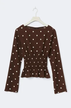 Gina Tricot Long sleeve smock top Wit