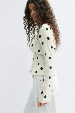 Clearance Gina Tricot Long sleeve smock top Zwart
