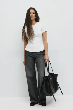 Best Gina Tricot Long strap pu bag Zwart