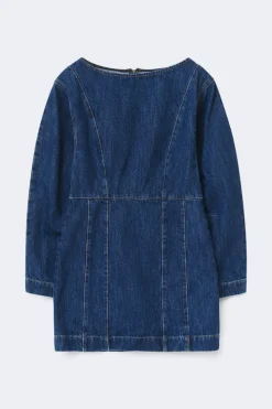 New Gina Tricot Longsleeve denim dress Blauw