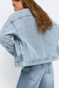Discount Gina Tricot Loose denim jacket Blauw