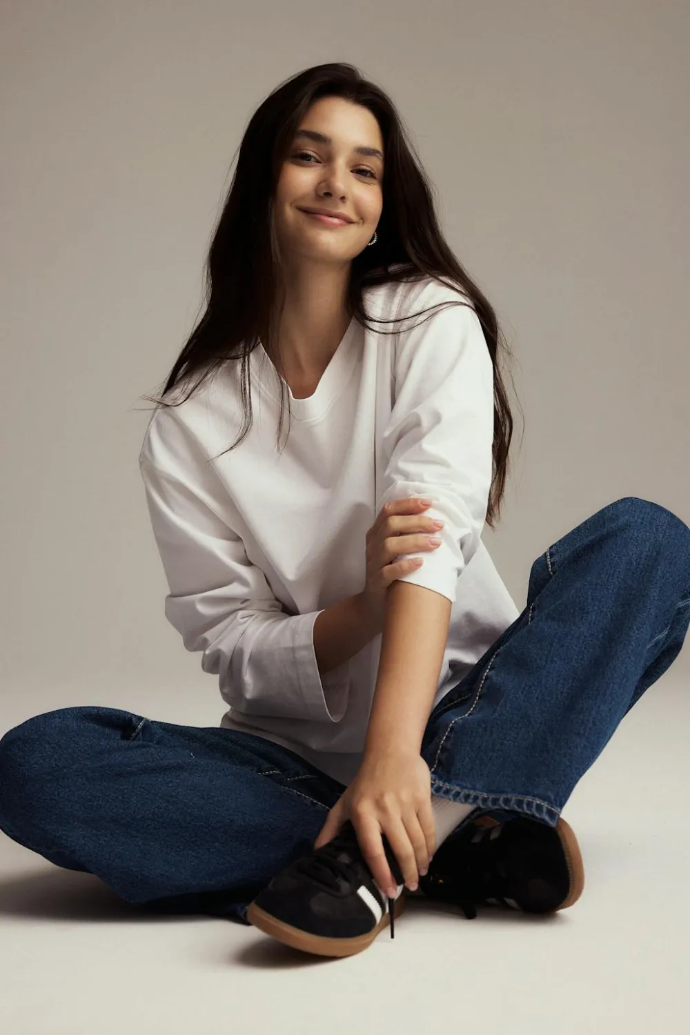 Sale Gina Tricot Loose fit long sleeve tee Wit