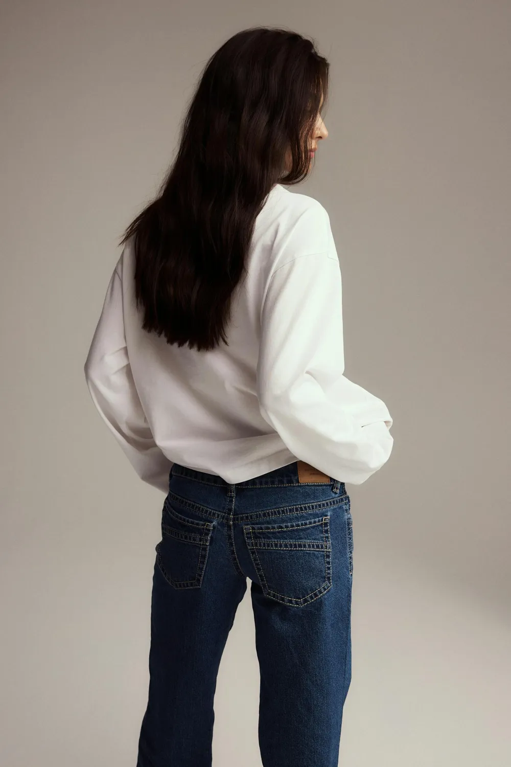Sale Gina Tricot Loose fit long sleeve tee Wit