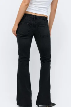 Discount Gina Tricot Low flare jeans Zwart