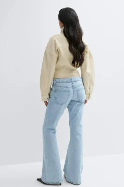 Discount Gina Tricot Low full length flare jeans Blauw