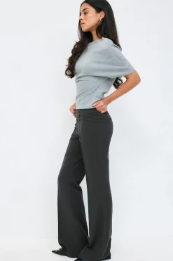Gina Tricot Low waist bootcut trousers Grijsv