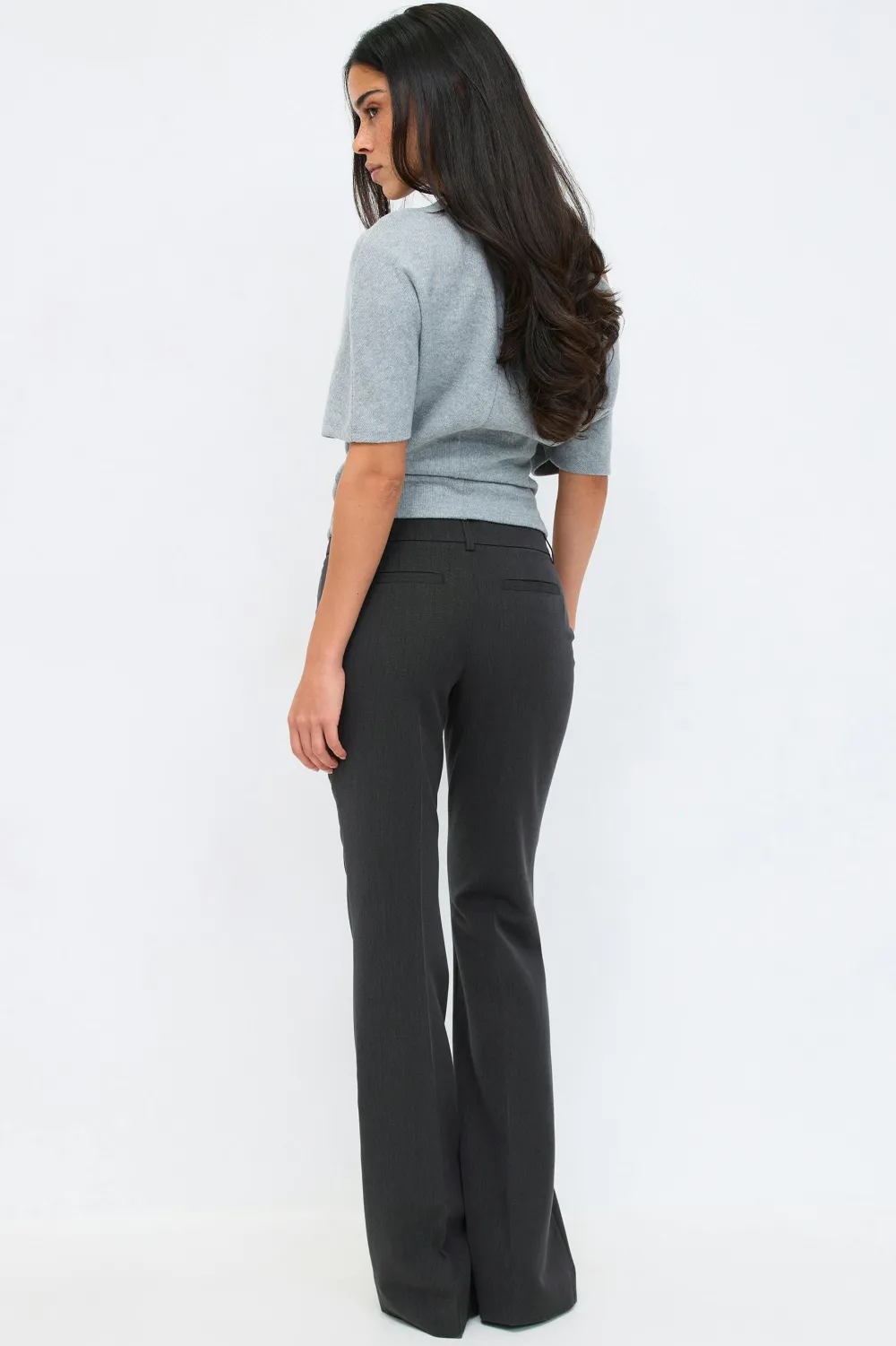 Gina Tricot Low waist bootcut trousers Grijsv