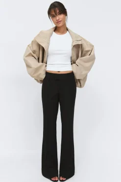 Gina Tricot Low waist bootcut trousers Zwart