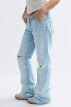 Discount Gina Tricot Low waist loose bootcut jeans Blauw