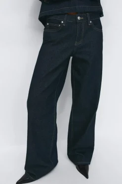 Gina Tricot Low wide jeans Blauw