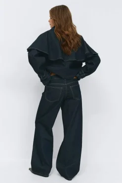 Gina Tricot Low wide jeans Blauw