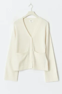 Sale Gina Tricot Merino wool knitted cardigan Wit