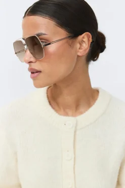 Hot Gina Tricot Metal frame aviator sunglasses Zwart