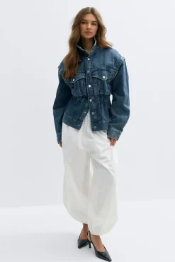 Sale Gina Tricot Mid waist balloon trousers Wit