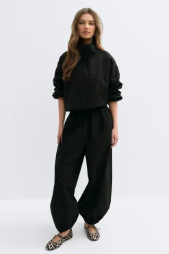 Best Gina Tricot Mid waist balloon trousers Zwart
