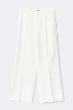 Sale Gina Tricot Mid waist pleated trousers Wit