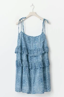 Online Gina Tricot Mini frill dress Blauw