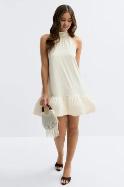 New Gina Tricot Mini frill dress Wit