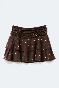 Hot Gina Tricot Mini frill skirt Bruin