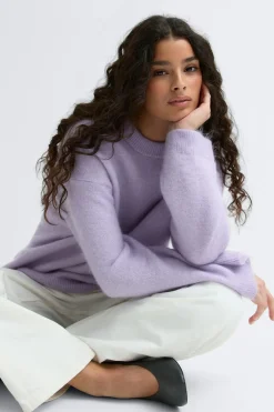 Online Gina Tricot Mohair knitted sweater Paars