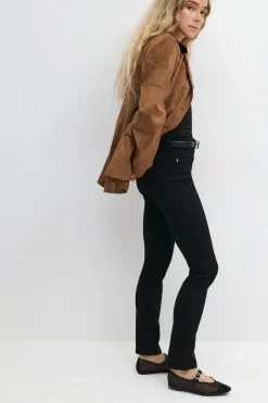 Online Gina Tricot Molly straight jeans Zwart