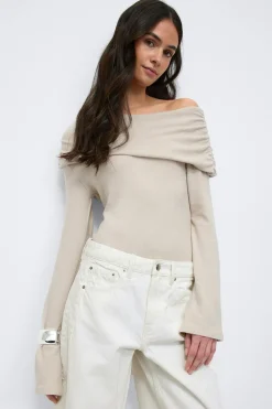 Hot Gina Tricot One shoulder top Beige