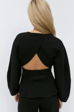 Hot Gina Tricot Open back sweater Zwart