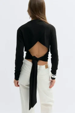 New Gina Tricot Open back top Zwart