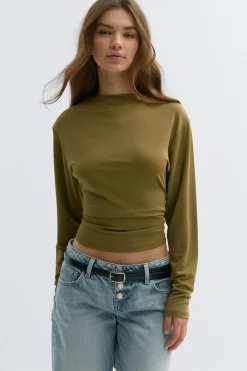 Clearance Gina Tricot Open back top Groen