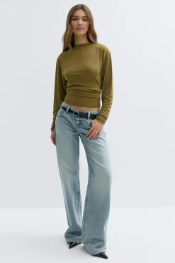 Clearance Gina Tricot Open back top Groen