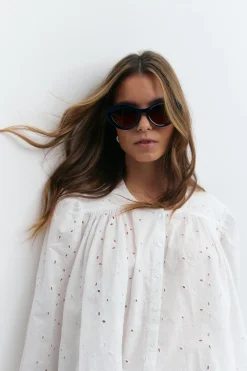 Gina Tricot Oval cat eye sunglasses Zwart