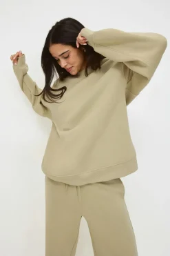 Discount Gina Tricot Oversized crew neck sweater Groen