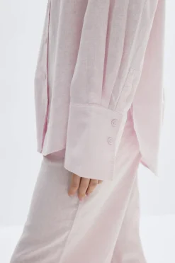 Best Gina Tricot Oversized linen blend shirt Roze