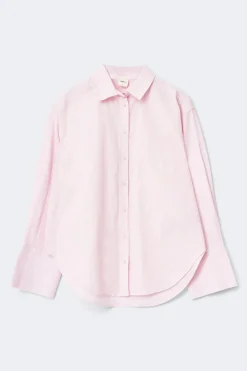 Best Gina Tricot Oversized linen blend shirt Roze