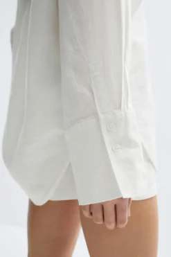 Best Gina Tricot Oversized linen blend shirt Wit