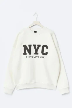 Clearance Gina Tricot Oversized printed sweater Wit