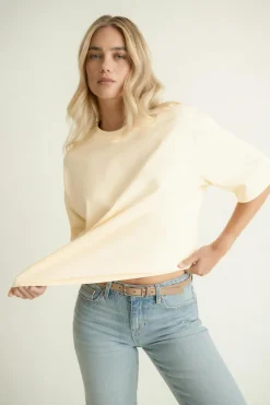 Outlet Gina Tricot Oversized tee Geel