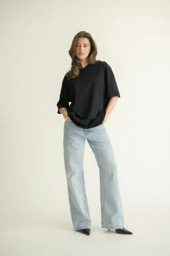 Discount Gina Tricot Oversized tee Zwart