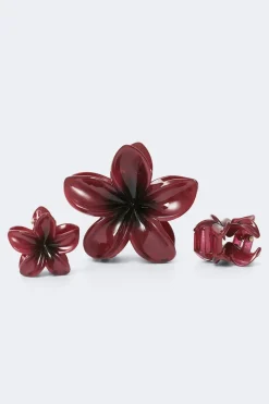 Discount Gina Tricot 3-pack flower hair clip Rood
