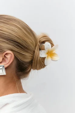 Hot Gina Tricot 3-pack flower hair clip Wit