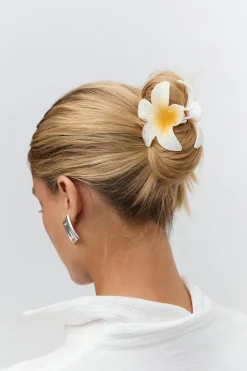 Hot Gina Tricot 3-pack flower hair clip Wit