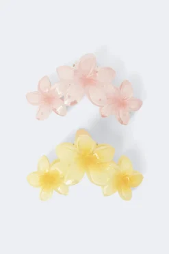 Gina Tricot 2-pack flower hair clips Geel