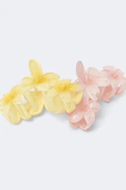 Gina Tricot 2-pack flower hair clips Geel
